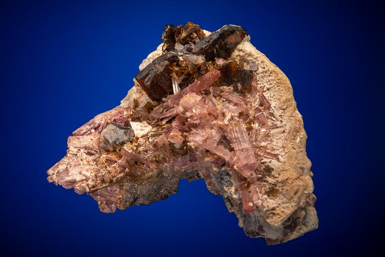 STIBIOTANTALITE with ELBAITE and LEPIDOLITE